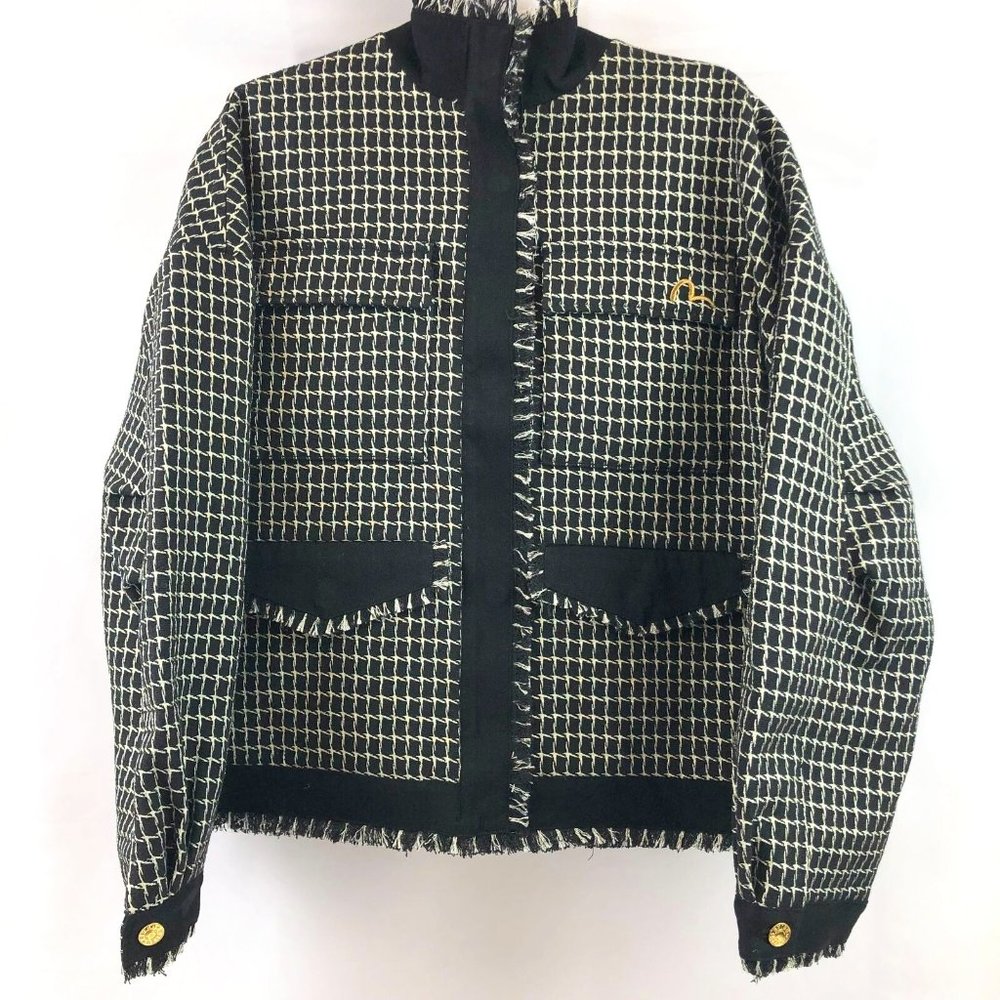 EVISU Embroidered Logo Tweed Jacket - FCM103